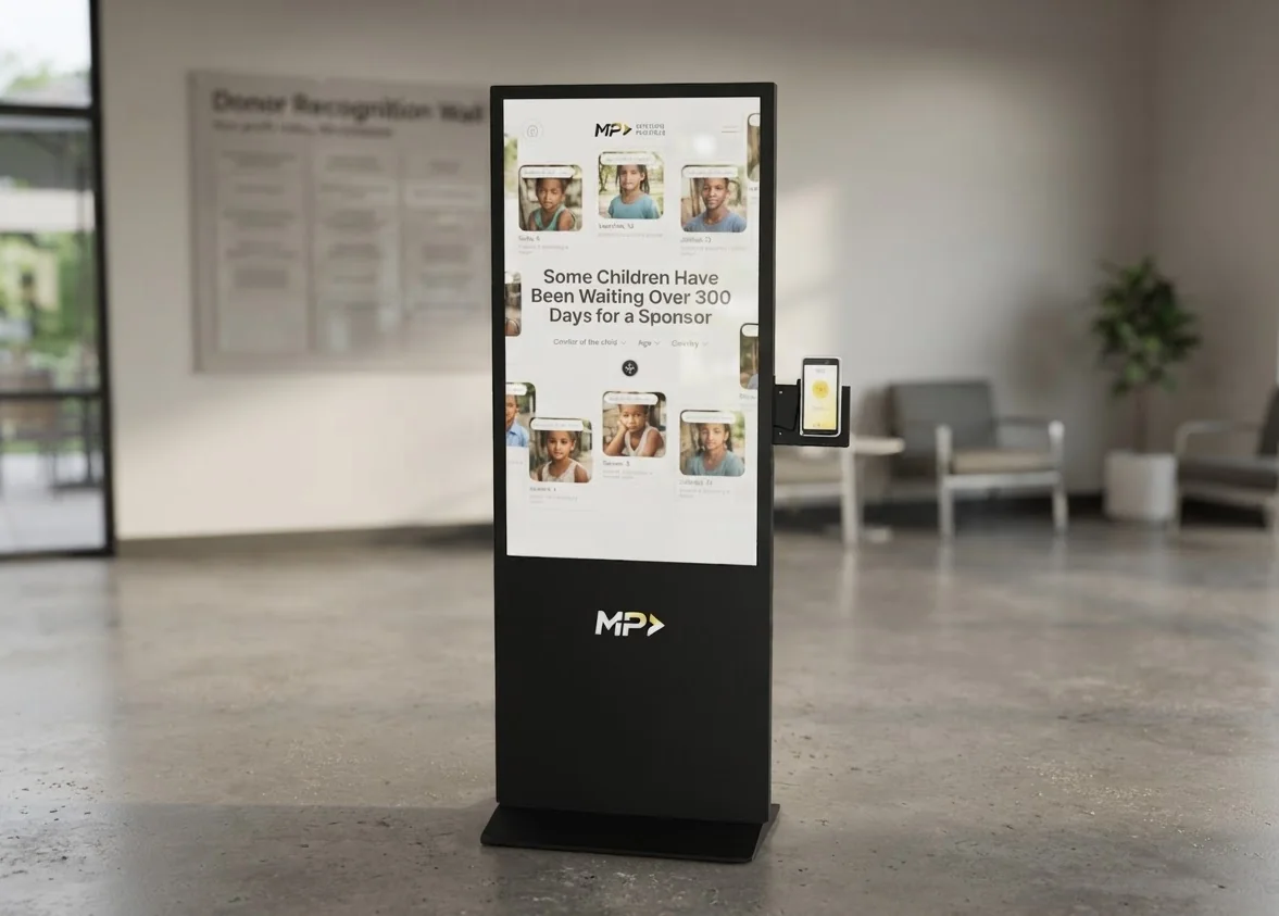 501KIOSK standing hardware unit in lobby