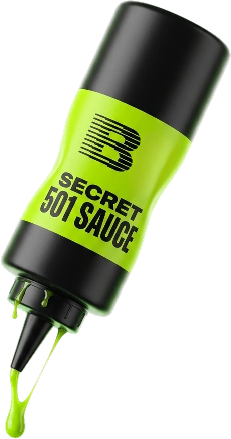 Secret 501 Sauce bottle